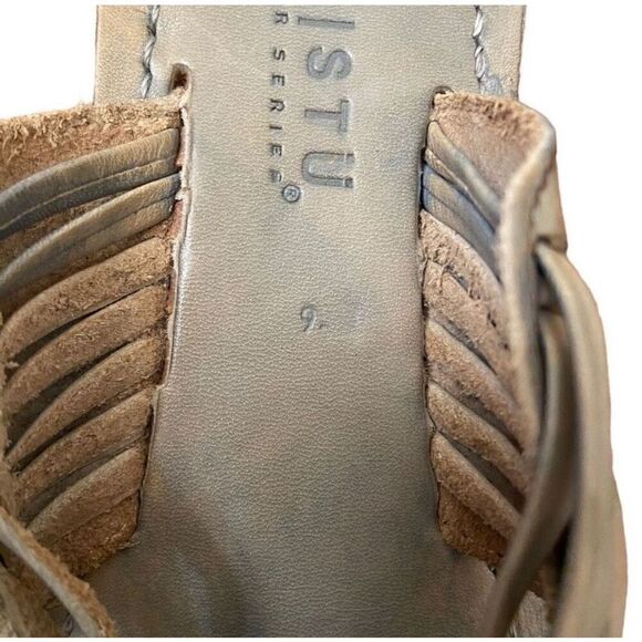 Bed Stu Gray Taupe Braided Leather Sandals Thong Flip Flop Size 9 - Picture 4 of 5